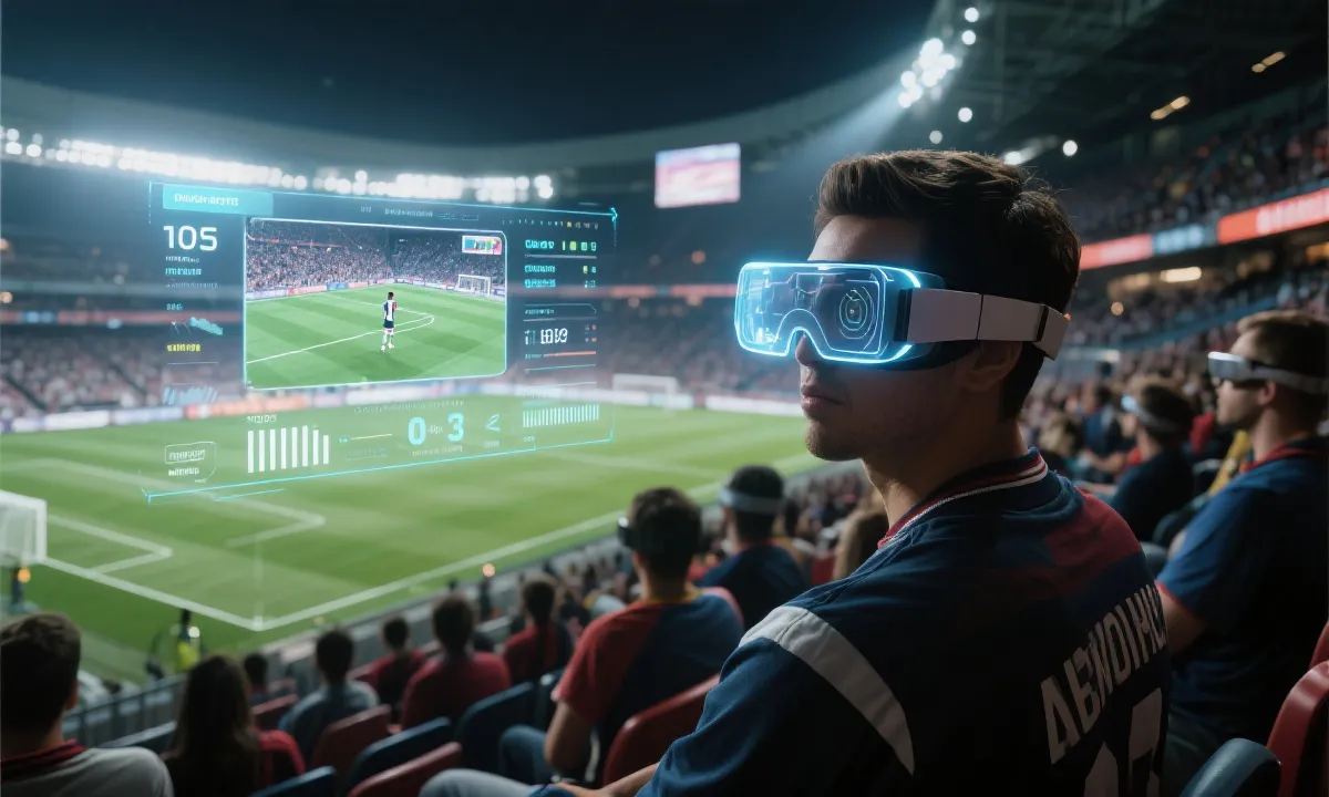 球迷使用AR设备观看世界杯比赛的沉浸式体验