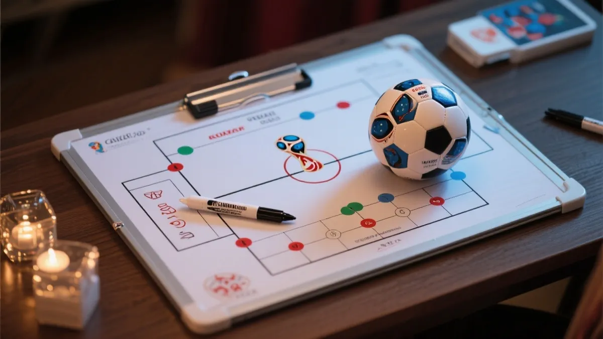 世界杯分组抽签与淘汰赛对位表的视觉化概念图